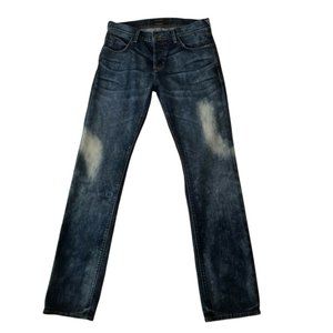 Hudson Men's 32x34 Straight leg Button Fly Acid/Stone Wash Denim Jeans Made USA